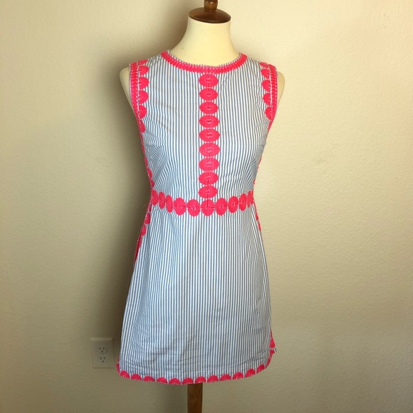 vineyard vines blue and white striped dress